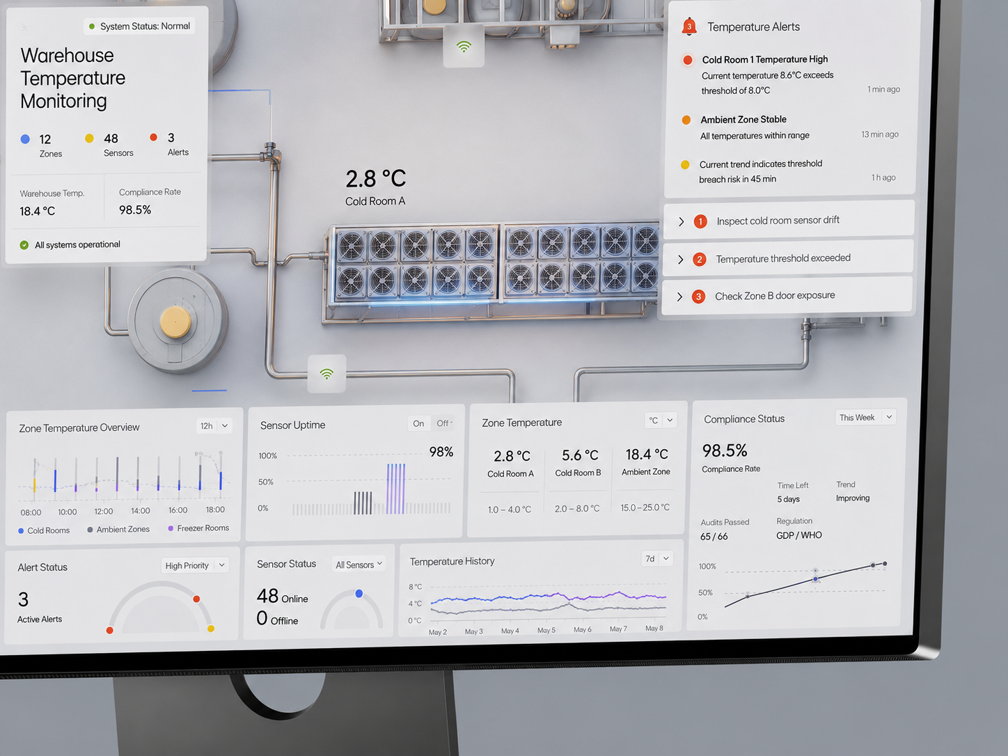 Monitor Temperature Warehouse - Surveillance température pharmaceutique