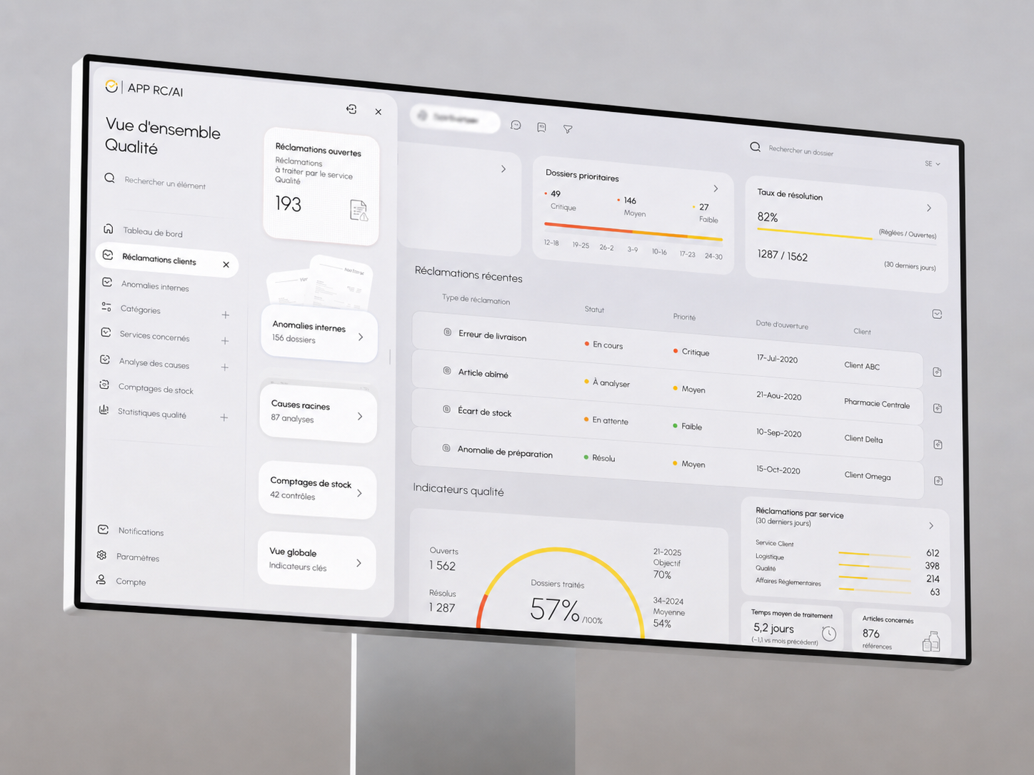 APP RC/AI - Réclamations Clients et Anomalies Internes